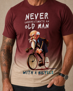 Never Underestimate An Old Man On A Bike Riding T‑Shirt