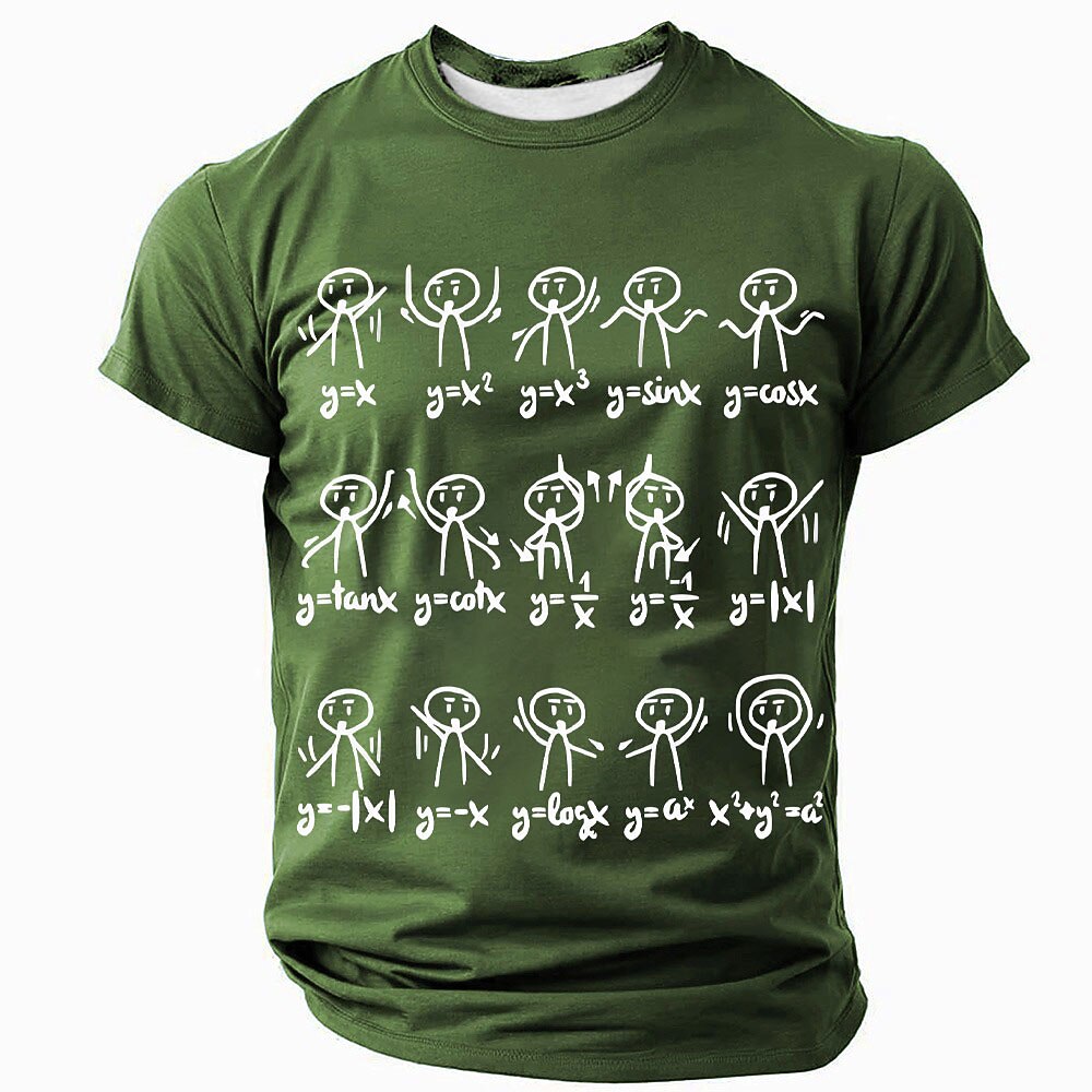 Math Equations Stick Figures Funny Science Humor Graphic Tee