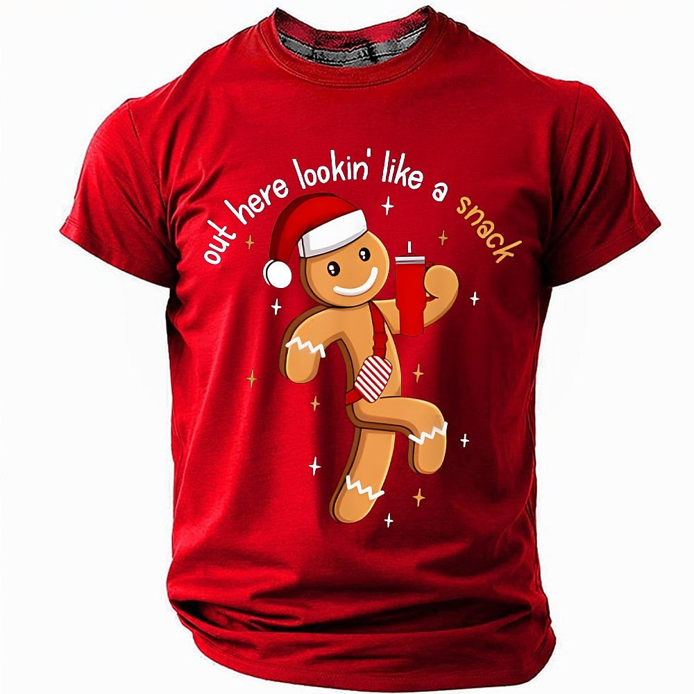 Lookin Like A Snack Gingerbread Cookie Funny Christmas Tee