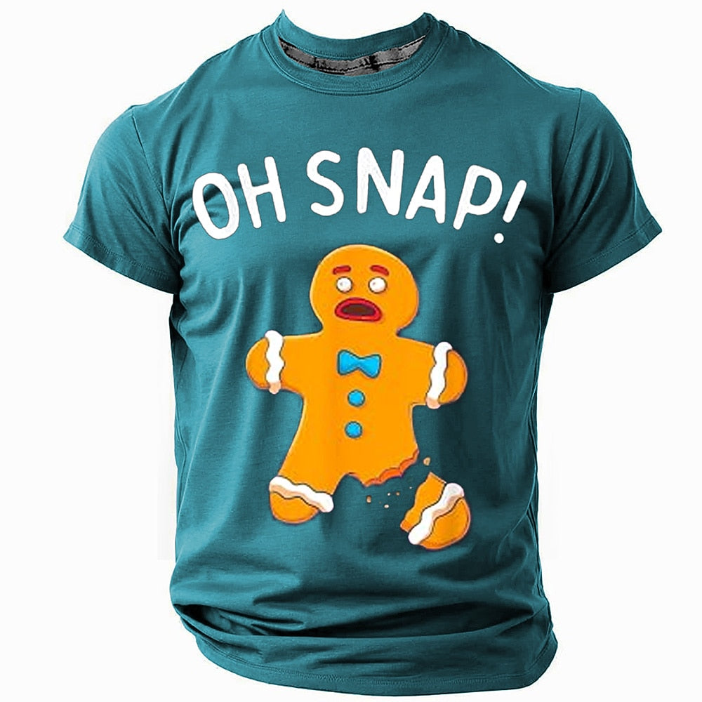 Funny Gingerbread Man Cookie Christmas Graphic Short Sleeve Tee