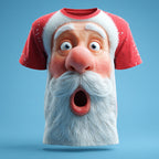 Cartoon Santa Claus Christmas Artistic Street Designer Graphic Tee