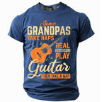 Real Grandpas Play Guitar Then Nap Funny Graphic Tee