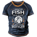 I Rescue Fish And Beer Funny Fishing Graphic Tee
