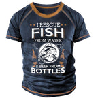 I Rescue Fish And Beer Funny Fishing Graphic Tee