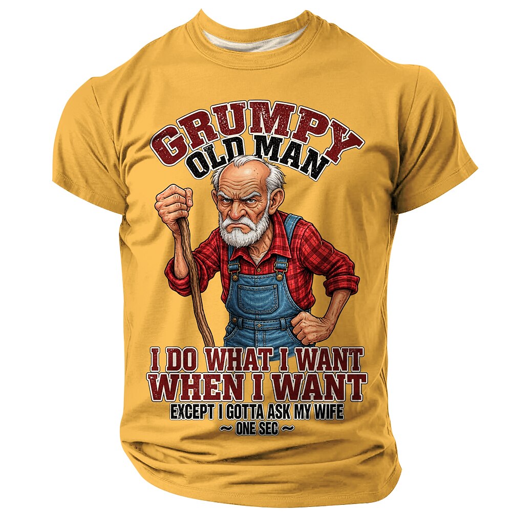 Funny Grumpy Old Man Humor Wife Print Graphic Tee Shirt