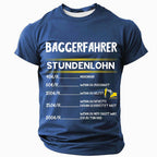 Excavator Operator Hourly Wage Funny Construction Work Graphic Tee