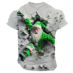 Santa Claus Christmas Casual Street Sports Outdoor Graphic Tee