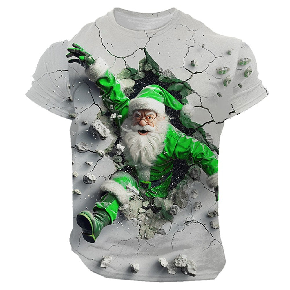 Santa Claus Christmas Casual Street Sports Outdoor Graphic Tee