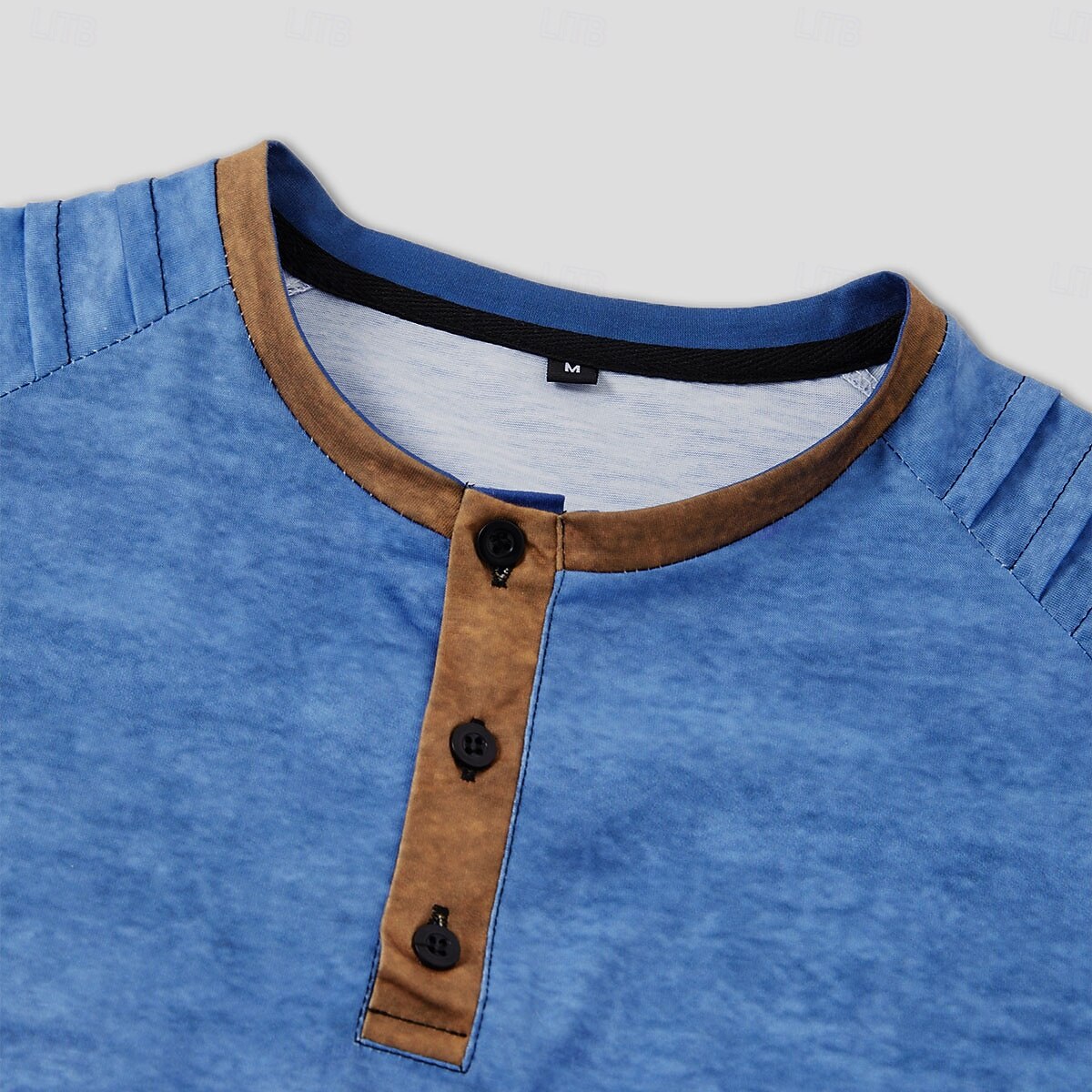 Funny Slang Old Man Casual Henley Graphic Print Tee