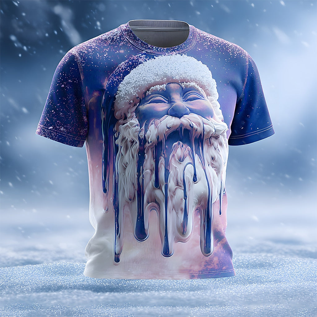 Santa Claus Christmas Designer Street Vacation Graphic Casual Tee