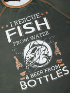 I Rescue Fish And Beer Funny Fishing Graphic Tee