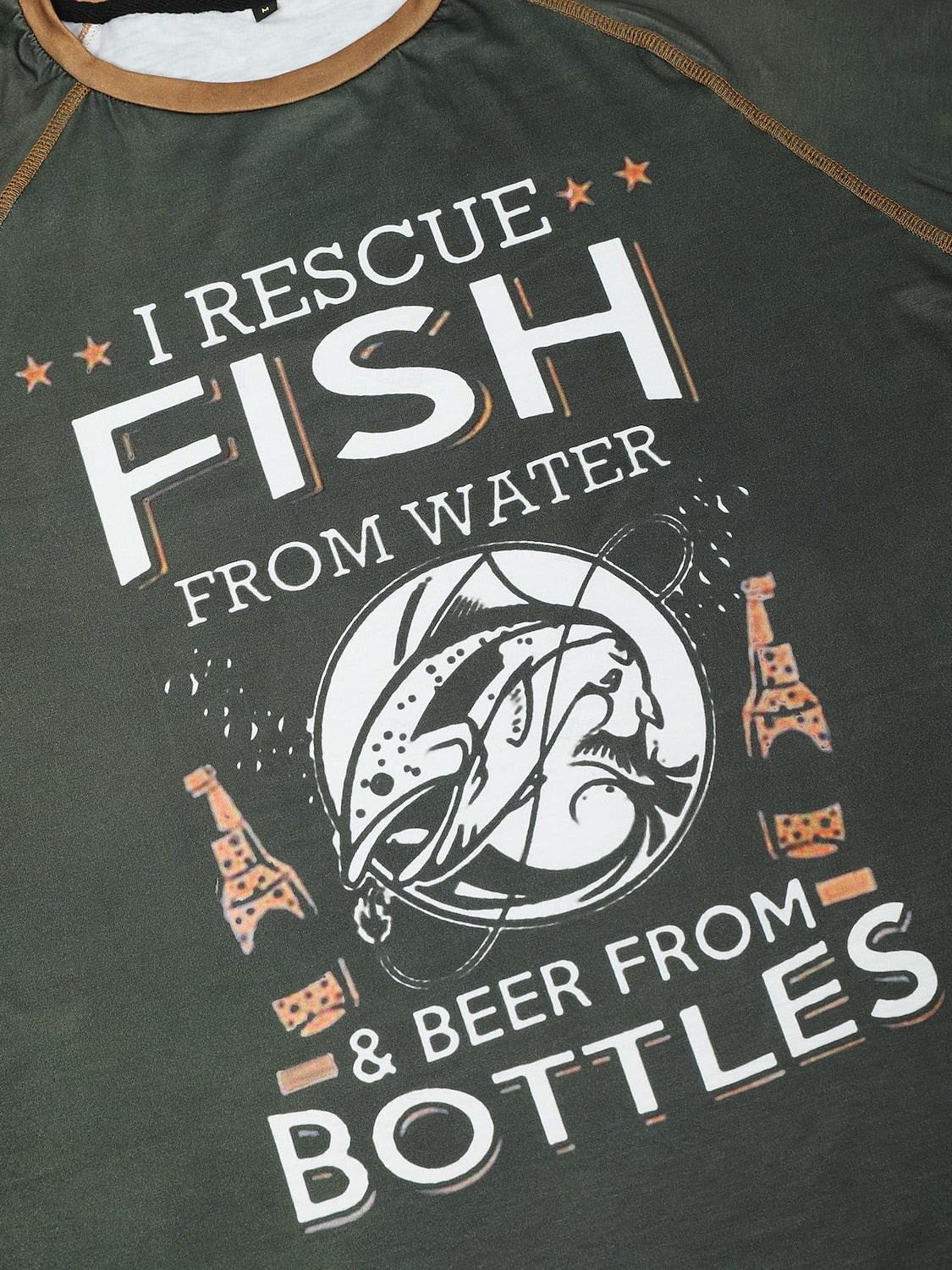 I Rescue Fish And Beer Funny Fishing Graphic Tee