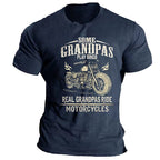 Real Grandpas Ride Motorcycles Funny Biker Grandpa Graphic Tee