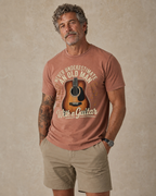 Old Man Acoustic Guitar Notes Graphic Tee