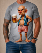 Grumpy Old Man Beer Party 3D Graphic Print Tee