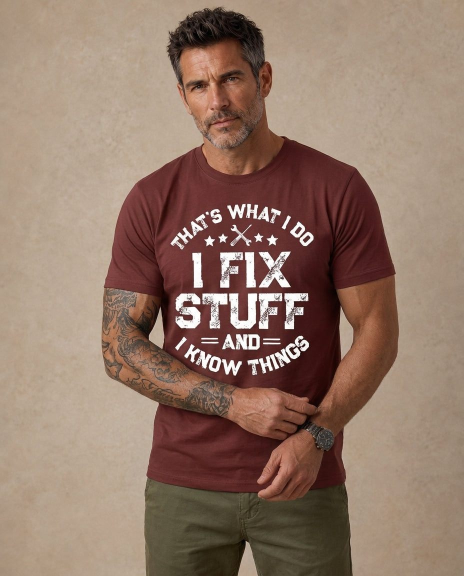 Vintage Old Man Fix Stuff Humor Graphic Tee