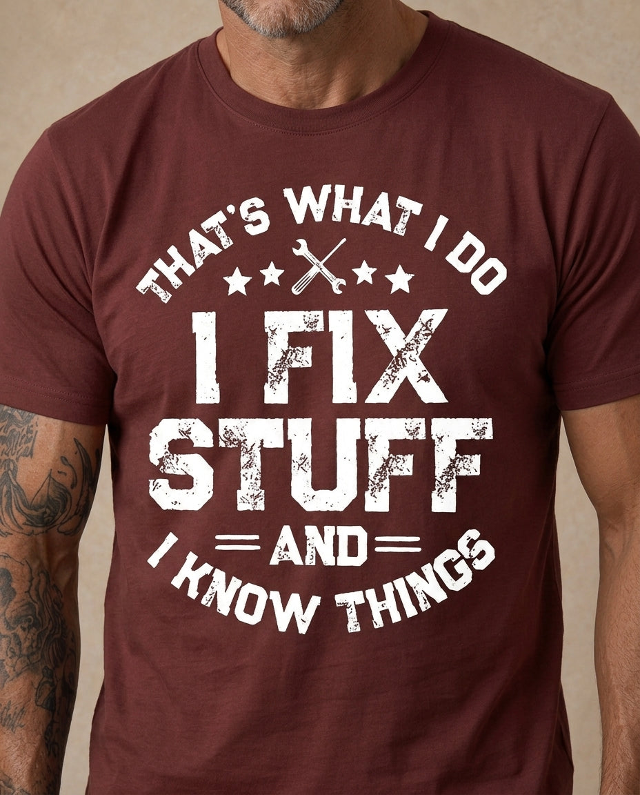 Vintage Old Man Fix Stuff Humor Graphic Tee