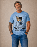 Old Man Riding Blue Purple 3D Graphic Print Tee