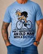 Old Man Riding Blue Purple 3D Graphic Print Tee
