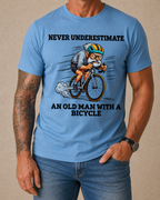 Old Man Riding Bike Bicycle Graphic Print Tee