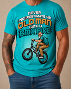 Old Man Riding Red Purple 3D Graphic Print Tee