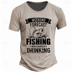 Weekend Forecast Fishing Drinking Funny Angler Short Sleeve Tee