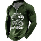 Never Underestimate Old Man Motorcycle Biker Tee