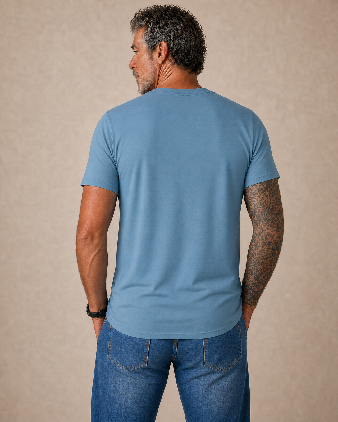 Funny Ombre Old Man Beer 3D Graphic Print Tee