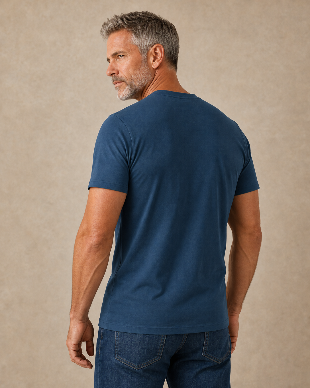 Ombre 3D Old Man Graphic Print Tee