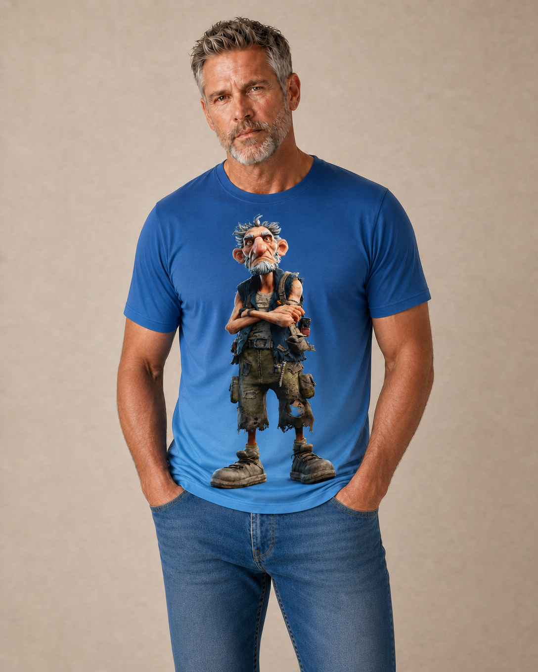 Ombre Old Man Graphic Legendary Print Tee