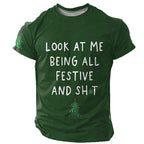 Christmas Letter Quote Holiday Graphic Casual Short Sleeve Tee