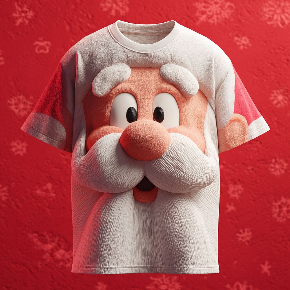 Cartoon Santa Claus Christmas Vacation Street Artistic Graphic Tee