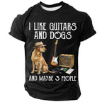 Guitars Dogs Maybe Three People Funny Quote Graphic Tee