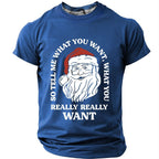 Santa Claus Christmas Quote Graphic Casual Short Sleeve Tee