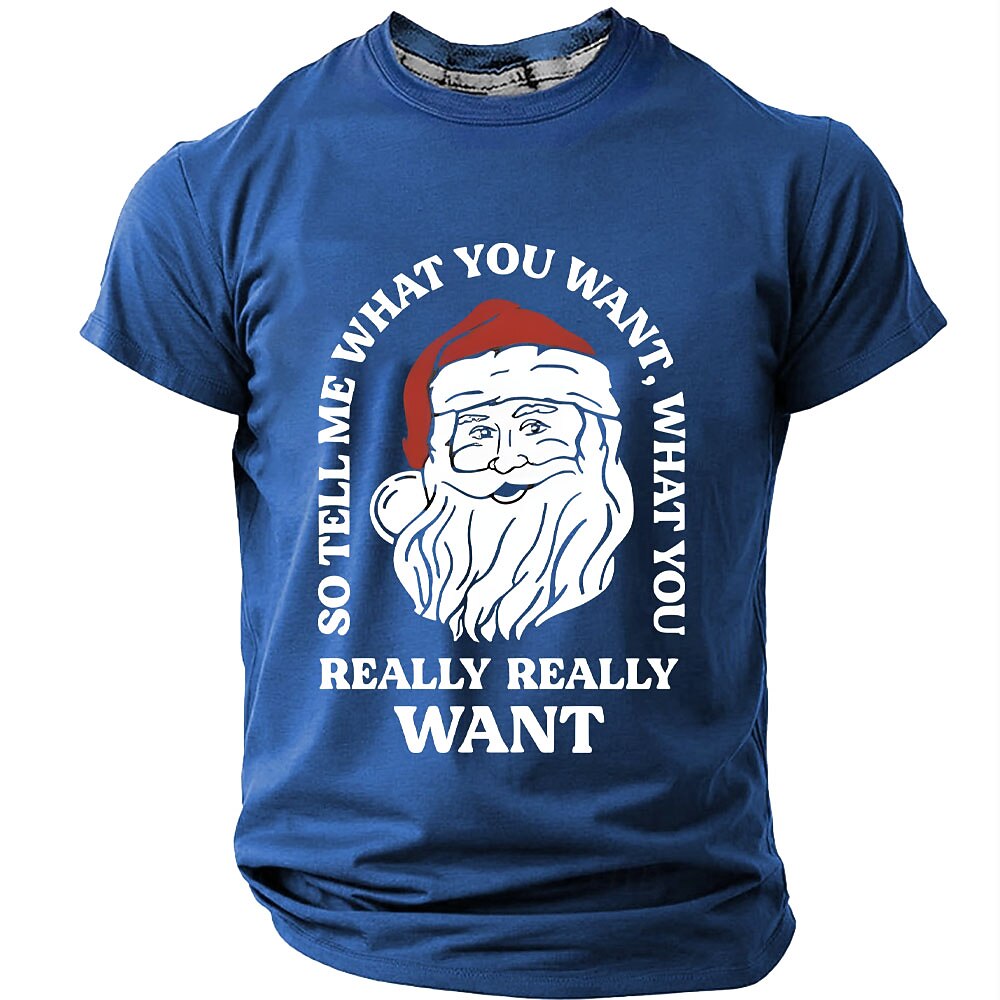 Santa Claus Christmas Quote Graphic Casual Short Sleeve Tee