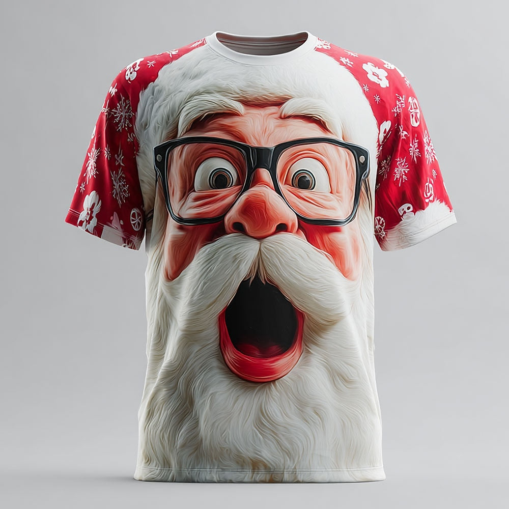 Cartoon Santa Claus Christmas Daily Artistic Vacation Graphic Tee