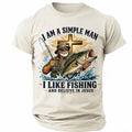 Simple Man Fishing Jesus Christian Outdoor Faith Graphic Tee