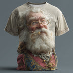 Santa Claus Christmas Artistic Designer Vacation Casual Graphic Tee