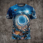Santa Tunnel Christmas Snow Cave Funny Holiday Graphic Tee
