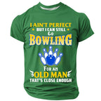 Funny Old Man Bowling Graphic Mens Graphic Tee