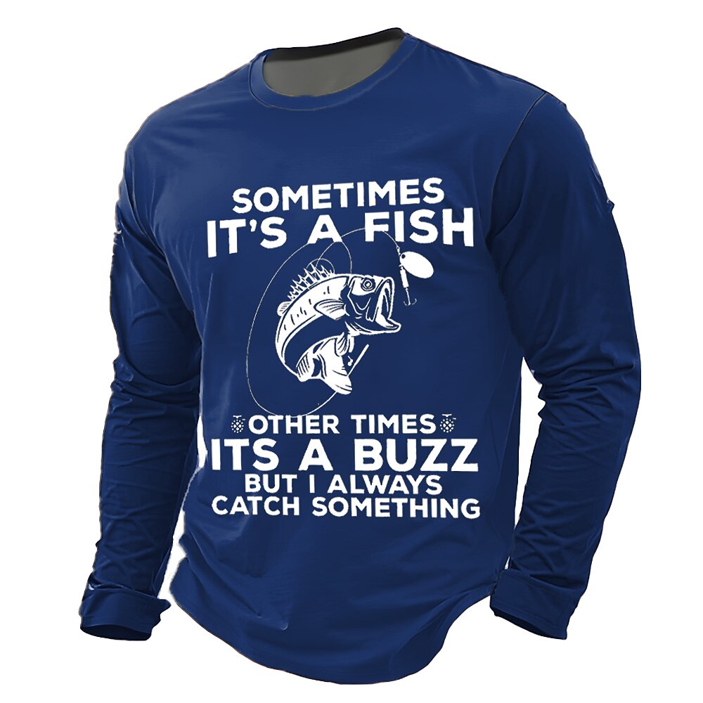 Sometimes Fish Sometimes Buzz Funny Fishing Long Sleeve Tee