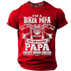 Cool Biker Papa Motorcycle Graphic Tee
