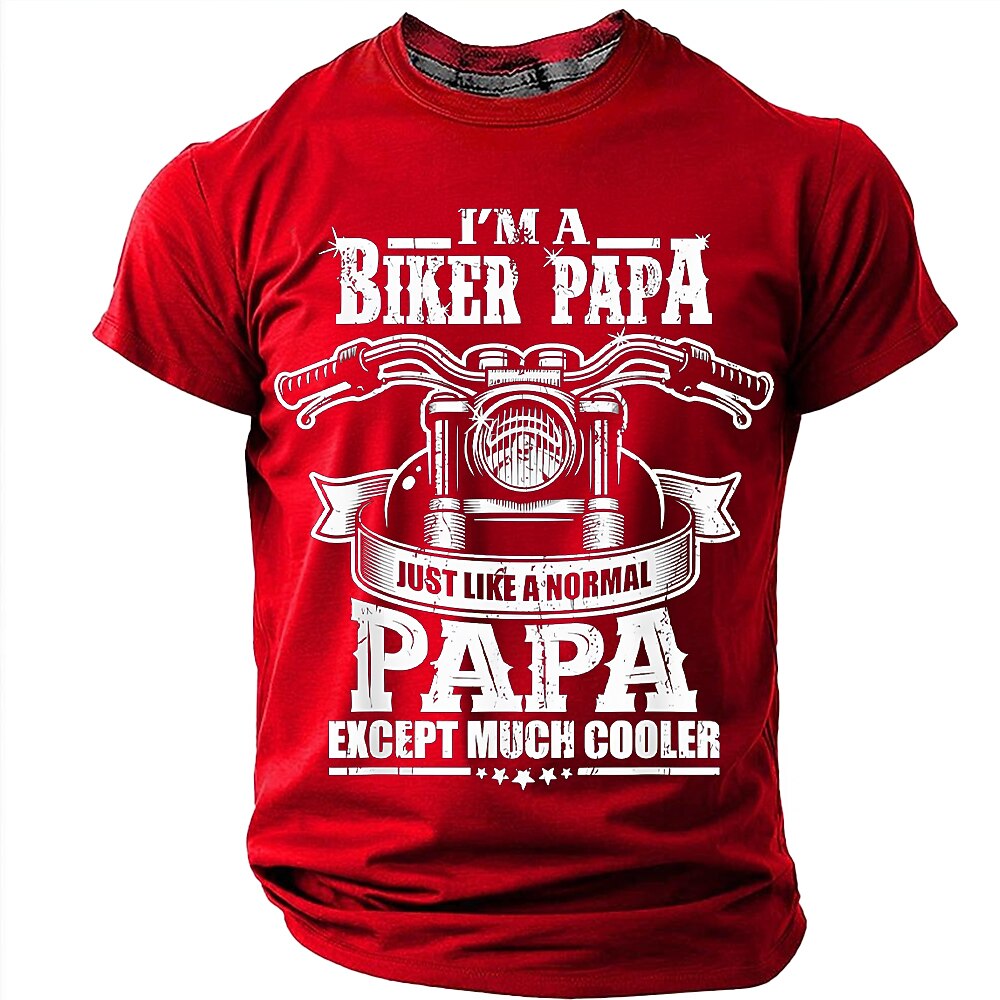 Cool Biker Papa Motorcycle Graphic Tee