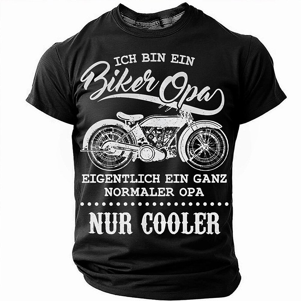 Normal Grandpa Only Cooler Motorcycle Biker Funny Graphic Tee