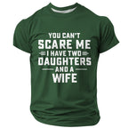 Two Daughters Dad Warning Graphic Tee