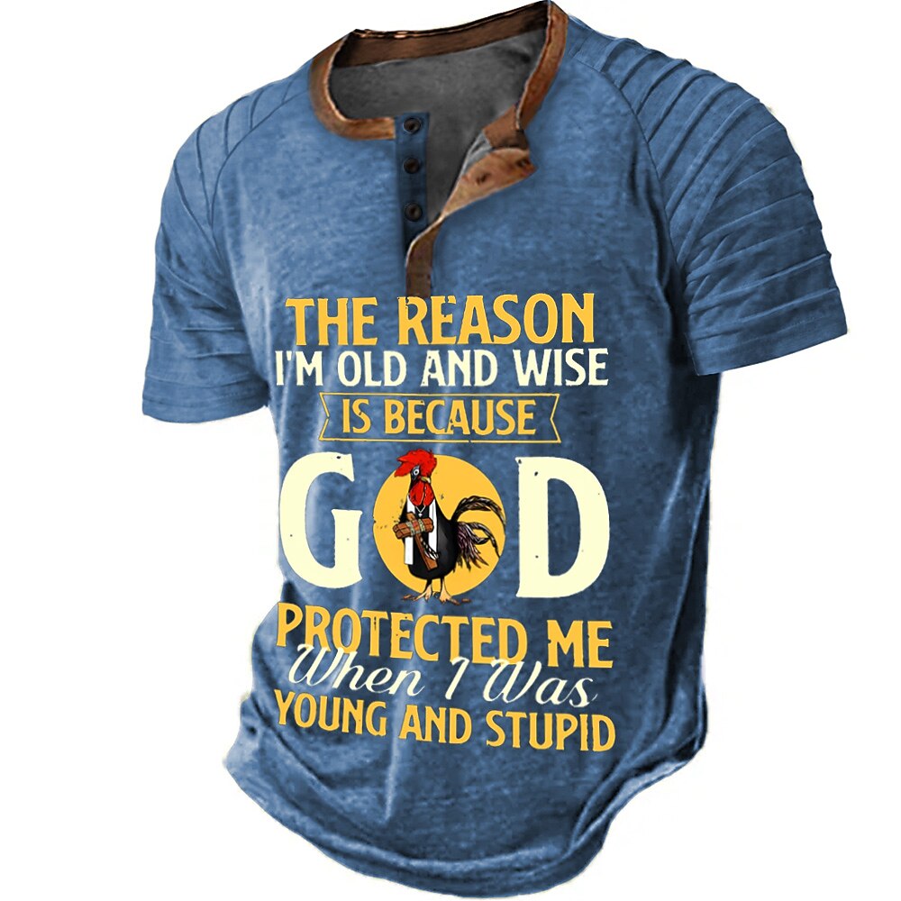 Old Wise God Protected Young Stupid Funny Graphic Tee
