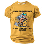 Old Man Riding Bike Bicycle Graphic Print Tee
