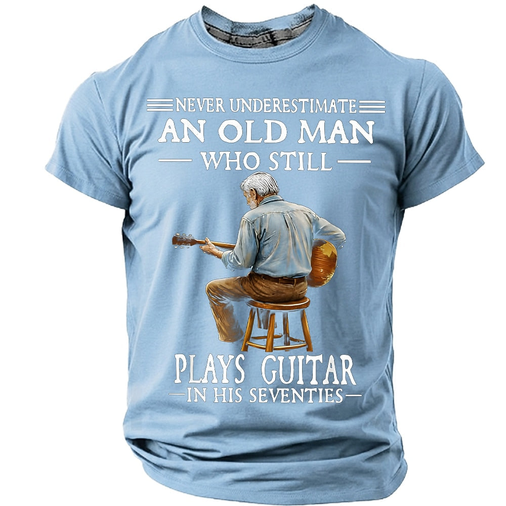 Seventies Guitar Player Humor Graphic Tee
