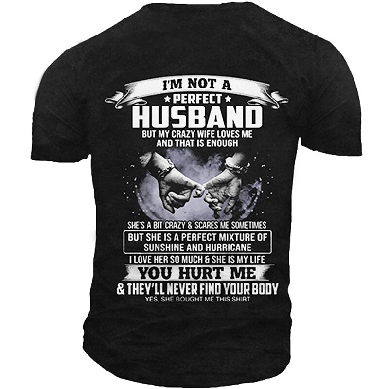 My Crazy Wife Loves Me Funny Husband Graphic Tee