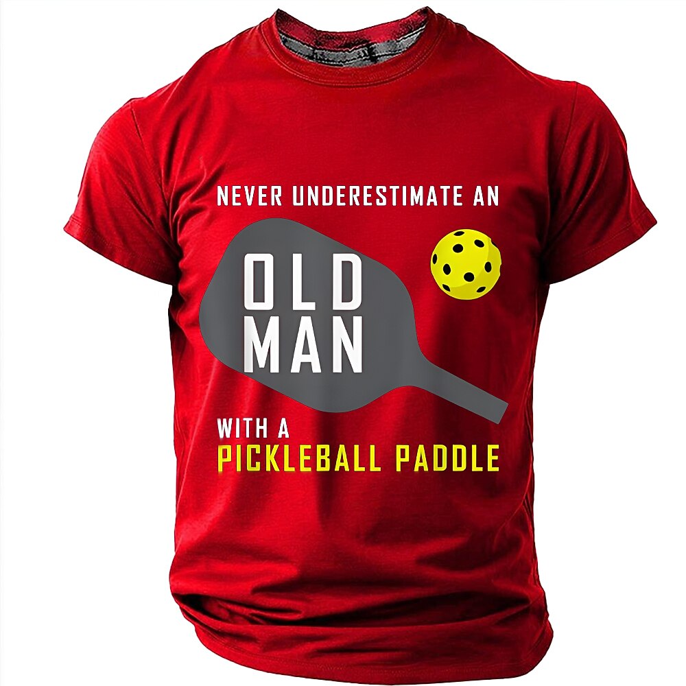 Old Man Pickleball Paddle Humor Graphic Tee